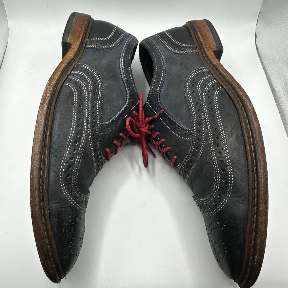 Allen Edmonds Neumok Blue Leather Wingtip Oxfords Dress Shoes Size 10.5 D 4065